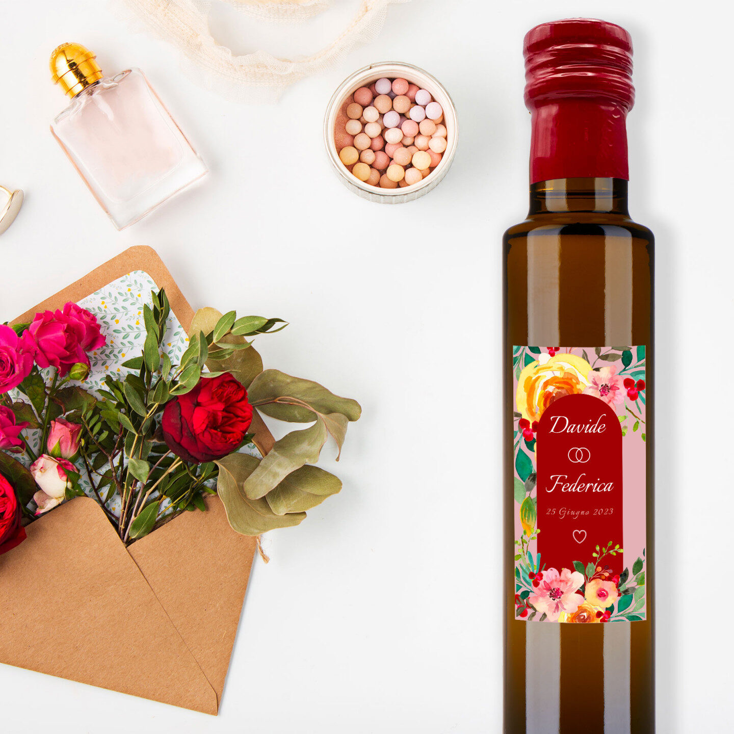60 bottles 0.25 lt. - Chilli flavored olive oil - Personalized wedding favors - Image 4